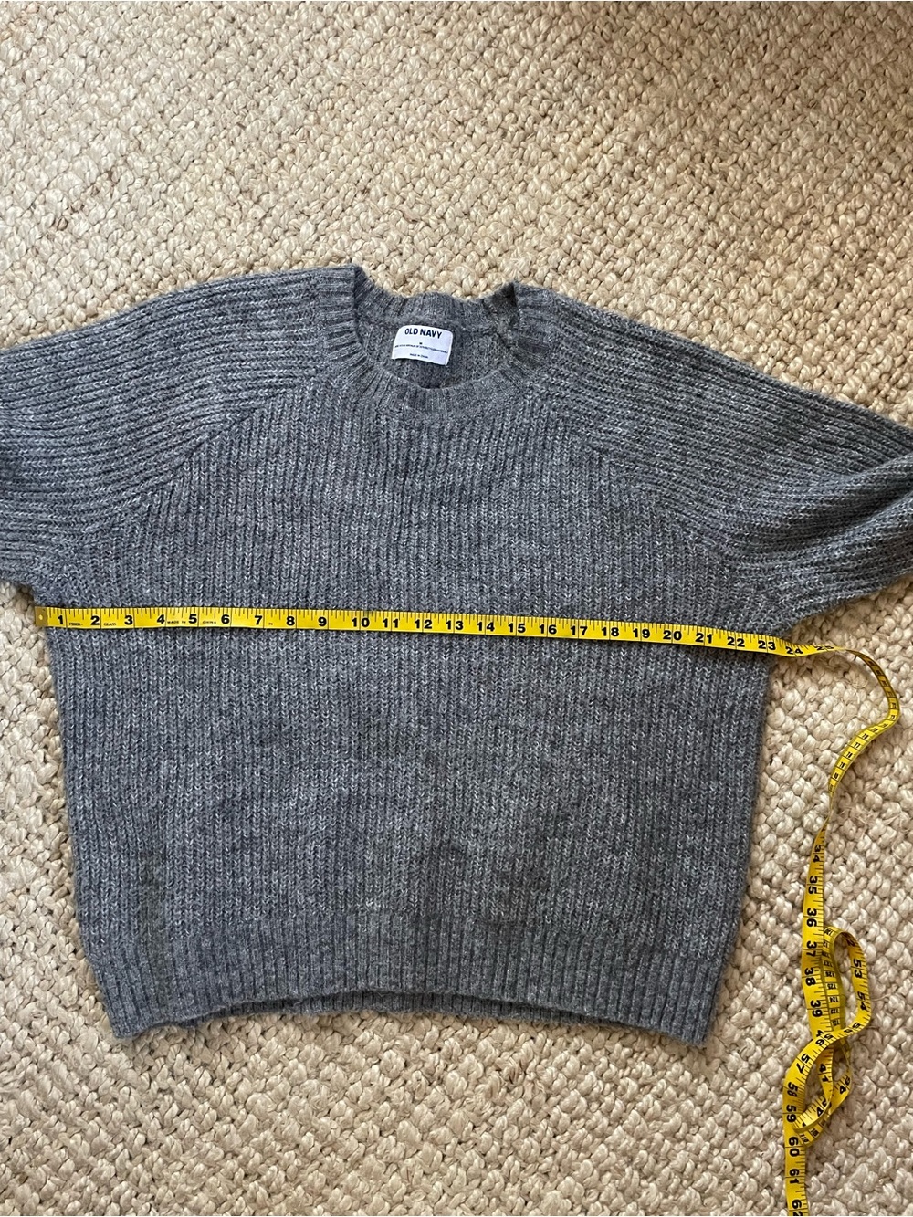 Gray Ribbed Crewneck Sweater - Picture 7 of 7